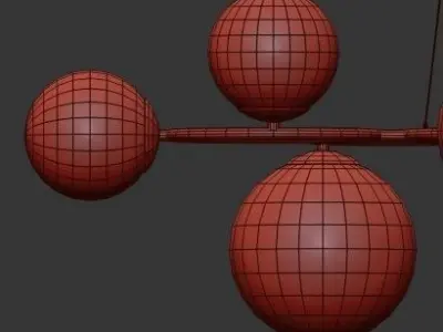 Bubbles on 4 Rings Chandelier Black 3D model