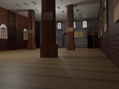 Mosque Interior Low-poly 3D model