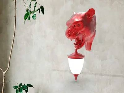 jaguar Wall Lamp 3D print model