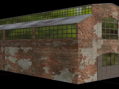 Abandoned Victorian Factory Low-poly 3D model