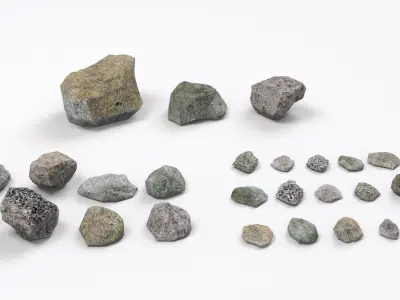 Photorealistic Rocks and Stones 3D model