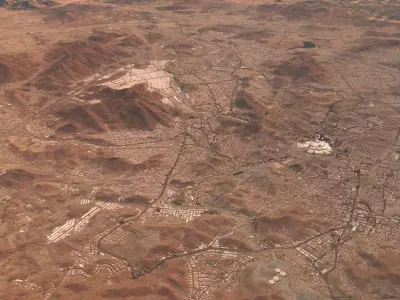 Mecca and the Red Sea coast of Saudi Arabia - tile n21 e39 3D model