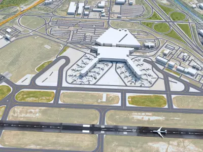 Greater Rochester International Airport 10km Low-poly 3D model