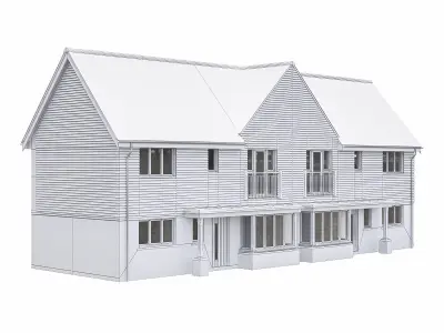 Neighborhood Houses P01 Low-poly 3D model