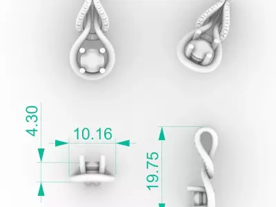 Teardrop Halo Necklace 3D print model