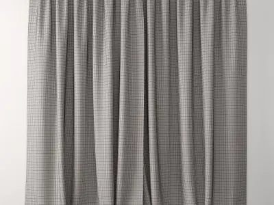 Curtain with floral pattern 3D model
