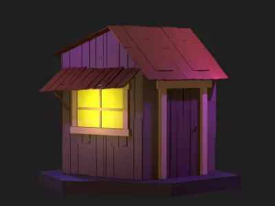 wooden house 3D 3D print model