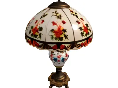 Vintage Tiffany Style Table Lamp Low-poly 3D model