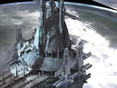 Alien Advanced Civilization Kit bash Cities 3D model