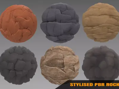 Rock - Stylised PBR Texture - Material  3D model