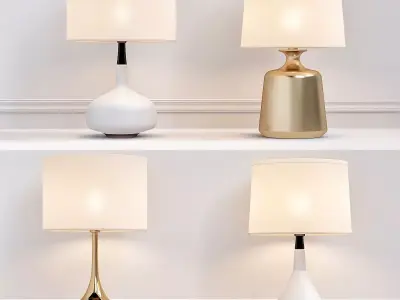 Table lamp in gold 3D model