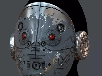 Gas mask helmet 3d model scifi Low-poly Low-poly 3D model