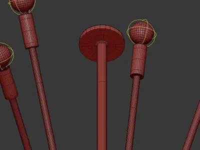 Huge Sputnik Chandelier Gold and Black 3D model