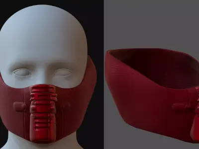 Gas mask helmet 3d model scifi Low-poly  Low-poly 3D model 207
