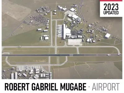 Harare Airport Low-poly 3D model