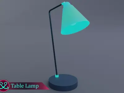 Awesome Blue Table Lamp Blue Rgb Lamp Free low-poly 3D model