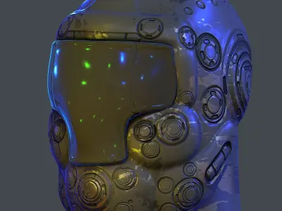 Gas mask helmet 3d model scifi Low-poly Low-poly 3D model Low-poly 3D model 84