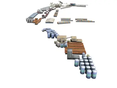 industrial teluk bayur - factory building - industry - harbor Low-poly 3D model