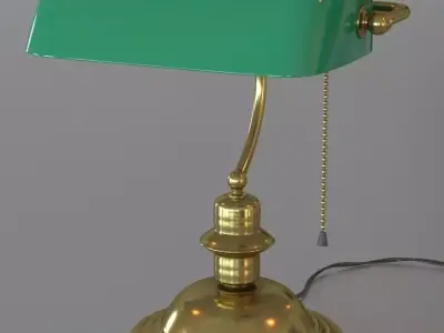 Green bankers lamp 3D model