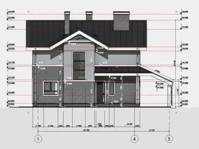 Private House 150 m2 complete project for assembly  3D model