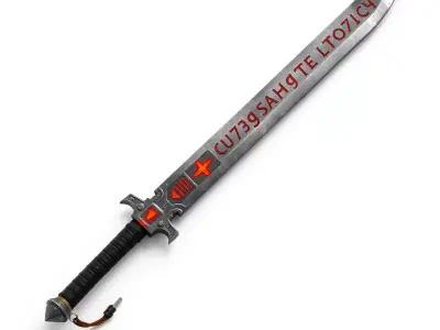 SciFi Fantasy Runic Energy Sword Low-poly 3D model