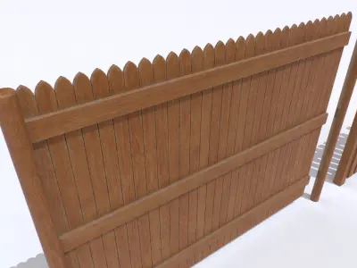 Wooden Fences Pack 1 Low-poly 3D model