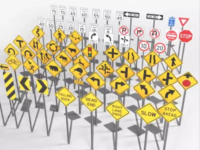 Street Signs Collection 3D model