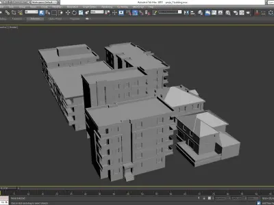 7 building model residential 3D model