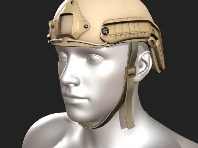 Helmet military combat soldier armor scifi fantasy  Low-poly 3D model