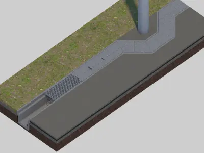 Gutter fall lid type U type 3D model