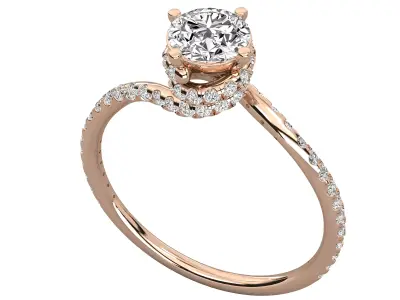 Women Light Weight Solitare Diamond Wedding Ring   35 3D print model