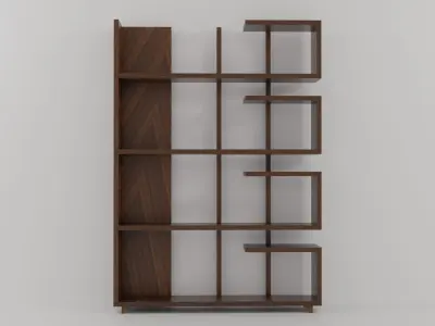Modern Bookshelf Square Wooden Display Shelf Free low-poly 3D model purchase