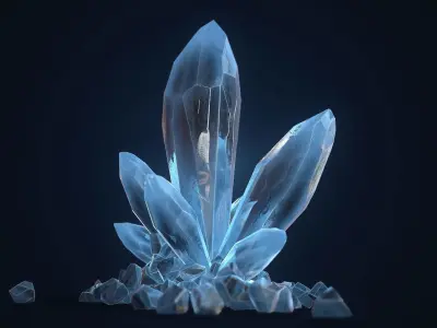 Crystal Rock  Low-poly 3D model