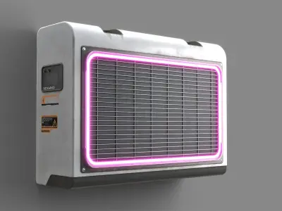 Sci-Fi Cyberpunk Air Conditioners 3 Pack Low-poly 3D model