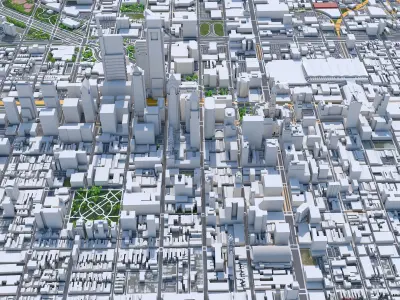 Philadelphia Downtown Pennsylvania USA Low-poly 3D model