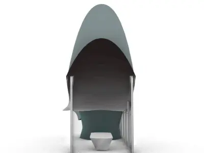 Modern Bus Station 3D model