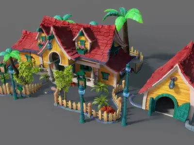 Cartoon House 3D model