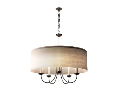 5 - Light Shaded Drum Chandelier 3D model