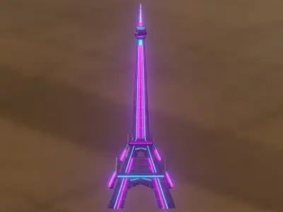 Sci-Fi Eiffel Tower 3D model