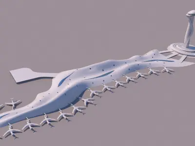 0141 - Airport Organic Building 3D model
