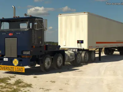  Peterbilt 362 Cab Over Truck with Semi Trailer 