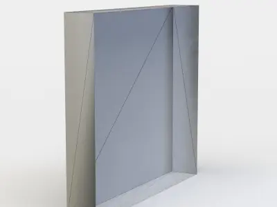 Showcase bulletin board with papers inside Low-poly 3D model