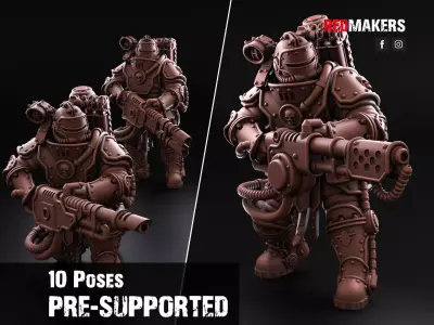 Solar Guard - Flamer Squad - Imperial Force 3D print model