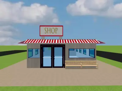 Small Shop Super Market 3D model