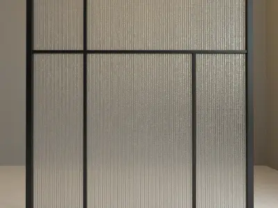 Glass partition door 78 Low-poly 3D model