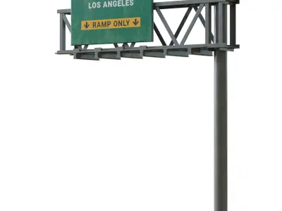Highway Sign 02 Low-poly 3D model