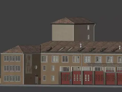 Big Firestation -  Gro0e Feuerwache  Low-poly 3D model