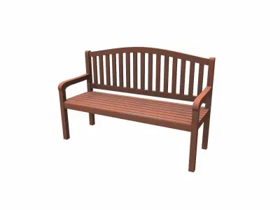 bench Low-poly 3D model 3