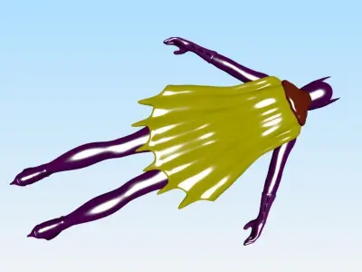 Batgirl 3d model cartoon style full 3d coloured  3D model