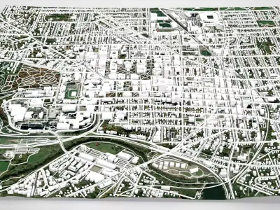 Cityscape Ann Arbor  Washtenaw County Michigan United States 3D model